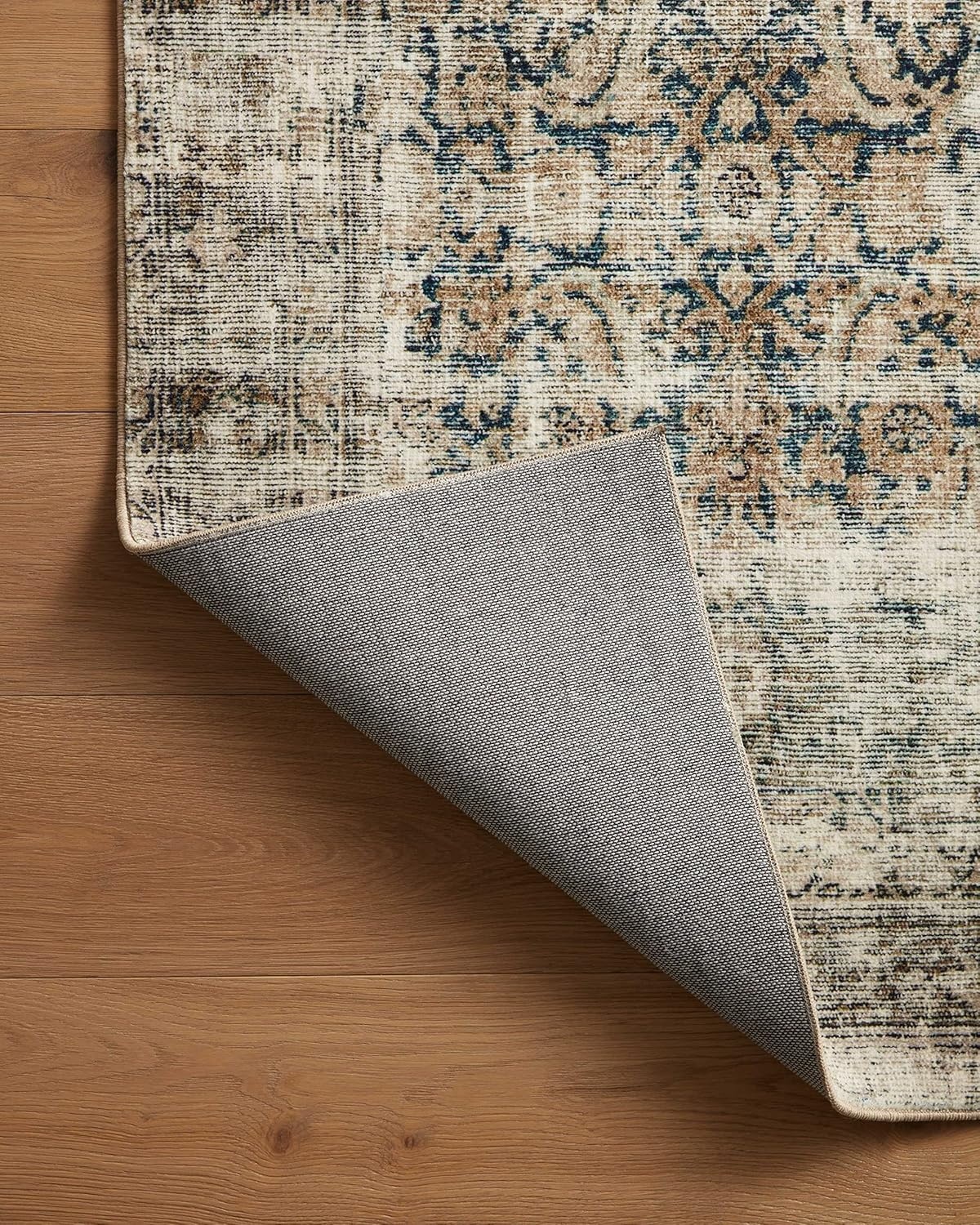 image:imageLoloi Amber Lewis Morgan Collection MOG03 DenimMulti 73 x 93 38 Thick Area Rug feat CloudPile Neutral Room Dcor Vintage Inspired Livingroom Bedroom Dining AreaNavy  Sand