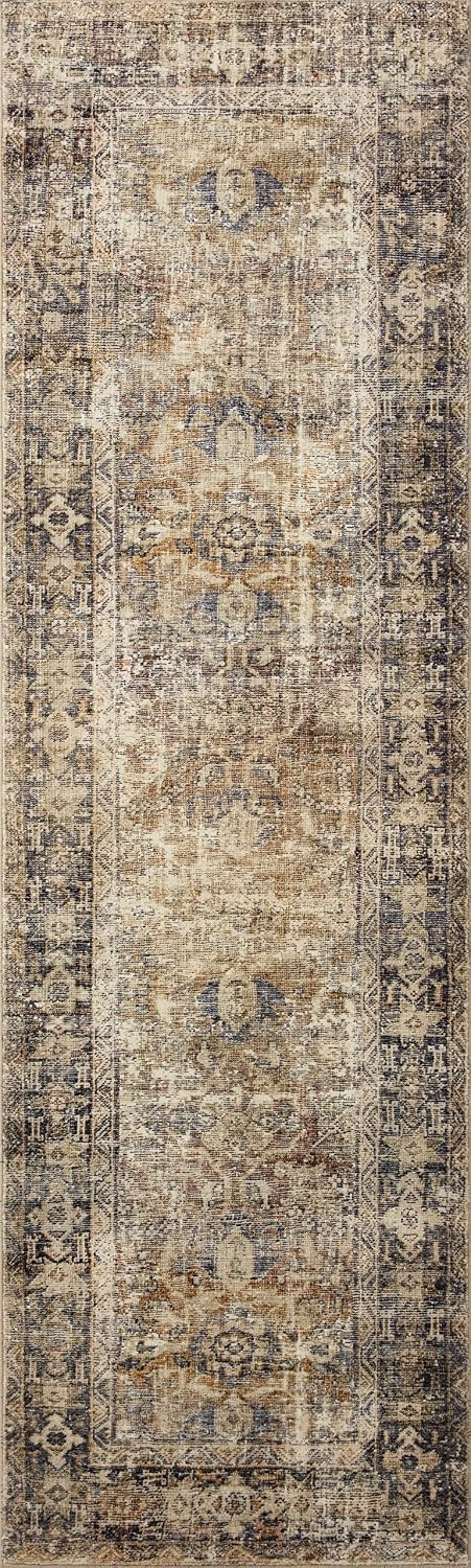 image:imageLoloi Amber Lewis Morgan Collection MOG03 DenimMulti 73 x 93 38 Thick Area Rug feat CloudPile Neutral Room Dcor Vintage Inspired Livingroom Bedroom Dining AreaSunset  Ink