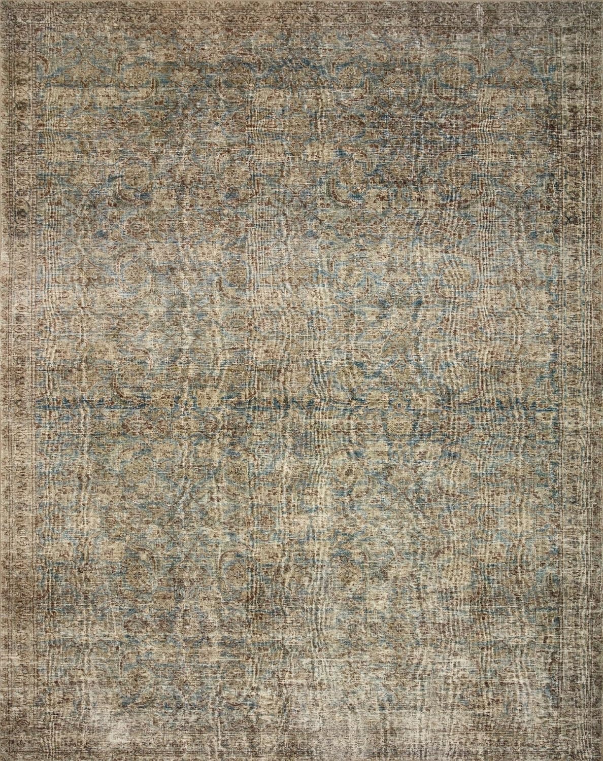 image:imageLoloi Amber Lewis Morgan Collection MOG03 DenimMulti 73 x 93 38 Thick Area Rug feat CloudPile Neutral Room Dcor Vintage Inspired Livingroom Bedroom Dining AreaSea  Sage