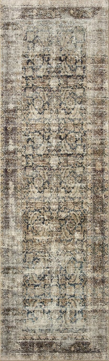 image:imageLoloi Amber Lewis Morgan Collection MOG03 DenimMulti 73 x 93 38 Thick Area Rug feat CloudPile Neutral Room Dcor Vintage Inspired Livingroom Bedroom Dining AreaNavy  Sand