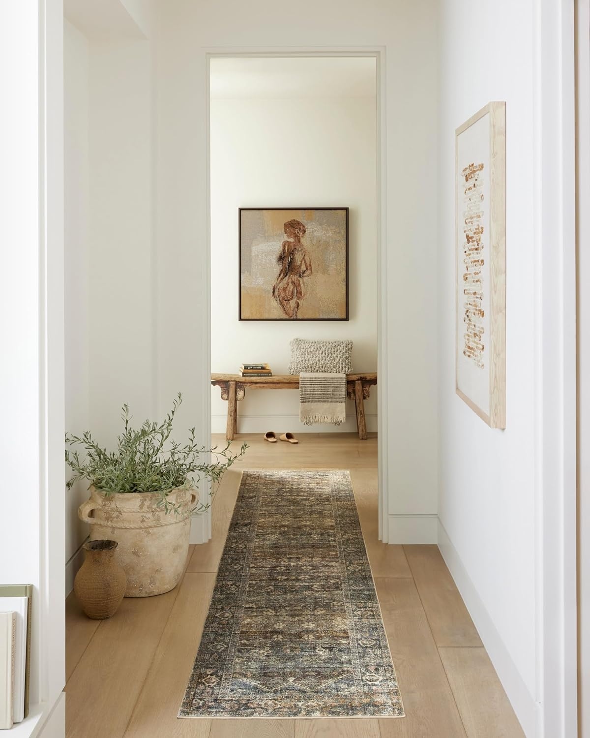 image:imageLoloi Amber Lewis Morgan Collection MOG03 DenimMulti 73 x 93 38 Thick Area Rug feat CloudPile Neutral Room Dcor Vintage Inspired Livingroom Bedroom Dining AreaSpice  Lagoon