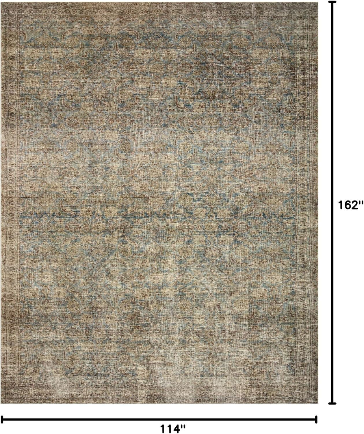 image:imageLoloi Amber Lewis Morgan Collection MOG03 DenimMulti 73 x 93 38 Thick Area Rug feat CloudPile Neutral Room Dcor Vintage Inspired Livingroom Bedroom Dining AreaSea  Sage