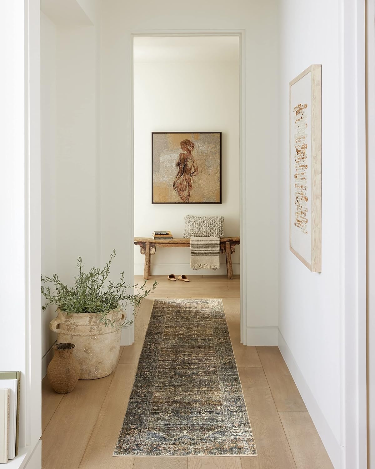 image:imageLoloi Amber Lewis Morgan Collection MOG03 DenimMulti 73 x 93 38 Thick Area Rug feat CloudPile Neutral Room Dcor Vintage Inspired Livingroom Bedroom Dining AreaSpice  Lagoon