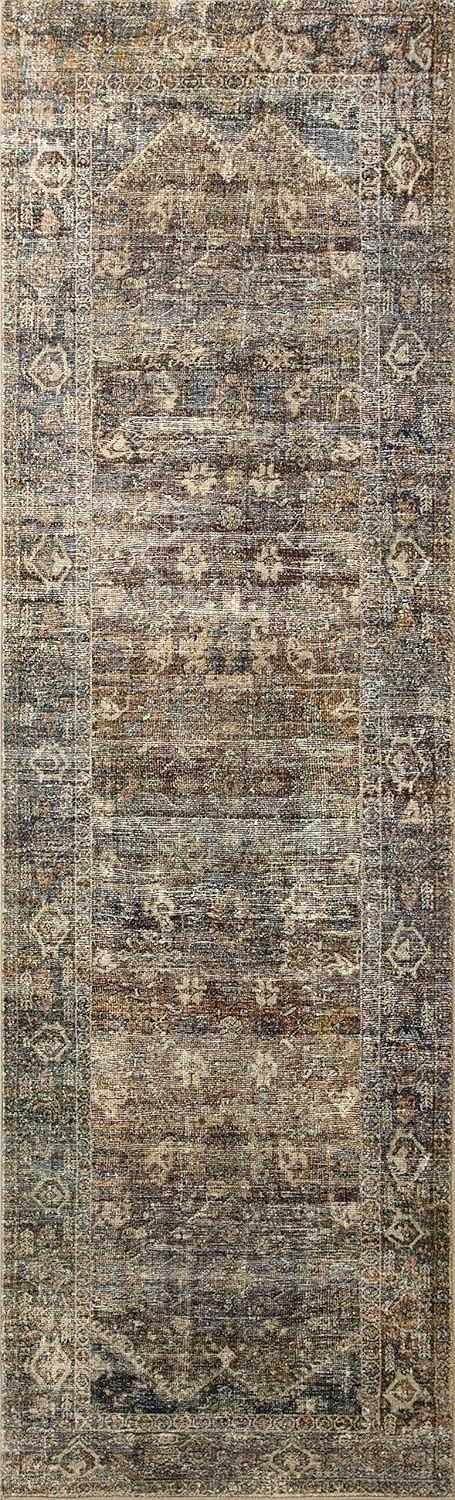 image:imageLoloi Amber Lewis Morgan Collection MOG03 DenimMulti 73 x 93 38 Thick Area Rug feat CloudPile Neutral Room Dcor Vintage Inspired Livingroom Bedroom Dining AreaSpice  Lagoon