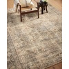 image:imageLoloi Amber Lewis Morgan Collection MOG03 DenimMulti 73 x 93 38 Thick Area Rug feat CloudPile Neutral Room Dcor Vintage Inspired Livingroom Bedroom Dining AreaSunset  Ink
