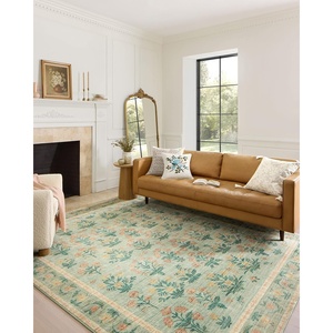 image:imageLoloi Rifle Paper Co Eden Collection EDE01 Mughal Rose Blush 50 x 76 Area Rug feat CloudPileMughal Rose Moss
