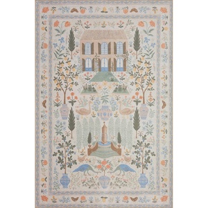 image:imageLoloi Rifle Paper Co Menagerie Black 76 x 96 Area RugIvory