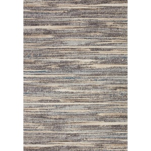 image:imageLoloi Theory Collection THY08 CharcoalGrey Transitional Accent Rug 27 x 4Light Bluetan