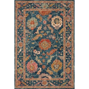 image:imageLoloi Padma 50 x 50 Round Area Rug in GreyMulti  Vintage Inspired Area Rug Abstract Rug with Thick Pile Neutral Wool Area Rug for Living Room Dining Area Bedroom Home OfficeMarine  Multi