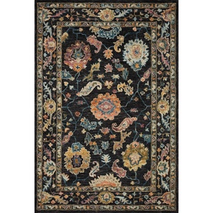 image:imageLoloi Padma 50 x 50 Round Area Rug in GreyMulti  Vintage Inspired Area Rug Abstract Rug with Thick Pile Neutral Wool Area Rug for Living Room Dining Area Bedroom Home OfficeBlack  Multi