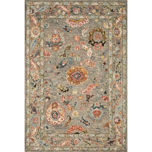 image:imageLoloi Padma 50 x 50 Round Area Rug in GreyMulti  Vintage Inspired Area Rug Abstract Rug with Thick Pile Neutral Wool Area Rug for Living Room Dining Area Bedroom Home OfficeGrey  Multi