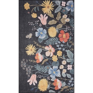 image:imageLoloi Rifle Paper Co Atelier Black 30 x 30 Round Accent RugBlack