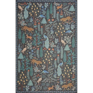 image:imageLoloi Rifle Paper Co Menagerie Black 39 x 59 Accent Rug