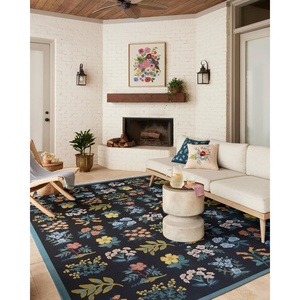 image:imageLoloi Rifle Paper Co Perennial Collection Strawberry Fields PRN02 Mint 710 x 112 IndoorOutdoor Area RugBlack