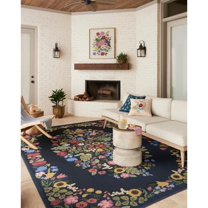 image:imageLoloi Rifle Paper Co Perennial Collection Strawberry Fields PRN02 Mint 710 x 112 IndoorOutdoor Area RugNavy