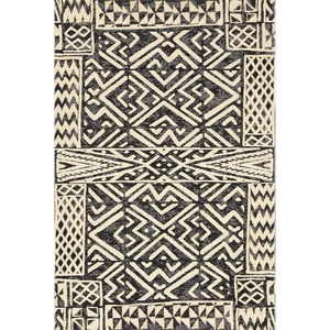 image:imageLoloi Mika Collection MIK01 GreyBlue IndoorOutdoor Area Rug 67 x 94Ivory  Black