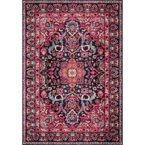 image:imageLoloi Nadia Collection NN03 AquaNavy 100 x 140 Area RugMidnight  Pink
