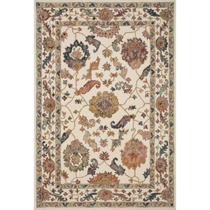 image:imageLoloi Padma 20 x 50 Accent Rug in IvoryBlue  Vintage Inspired Area Rug Abstract Rug with Thick Pile Neutral Wool Area Rug for Living Room Dining Area Bedroom Home OfficeWhite  Multi