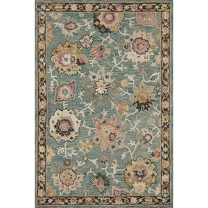 image:imageLoloi Padma 20 x 50 Accent Rug in IvoryBlue  Vintage Inspired Area Rug Abstract Rug with Thick Pile Neutral Wool Area Rug for Living Room Dining Area Bedroom Home OfficeTeal  Multi