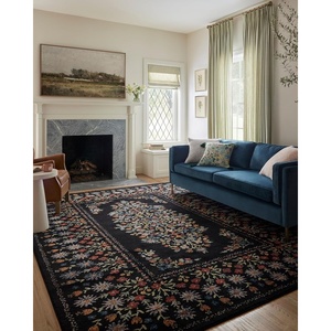 image:imageLoloi Rifle Paper Co Laurel Cream 92 x 122 Area RugBlack