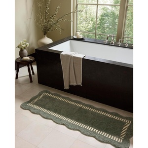 image:imageLoloi Chris Loves Julia Valerie Lagoon  Ivory 19 x 210 Bath MatLagoon  Ivory